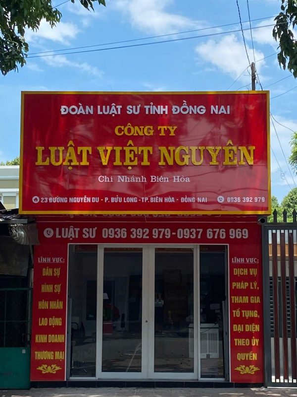Chi nhánh Biên Hòa - Công ty Luật TNHH MTV Việt Nguyên